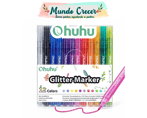 OHUHU MARCADORES GLITTER METÁLICOS CON PURPURINA