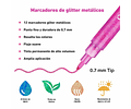 OHUHU MARCADORES GLITTER METÁLICOS CON PURPURINA