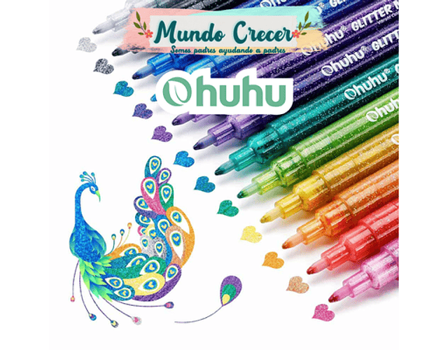 OHUHU MARCADORES GLITTER METÁLICOS CON PURPURINA