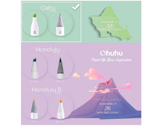 OHUHU 80 MARCADORES DE ALCOHOL + 1 BLENDER FINA & BISELADA