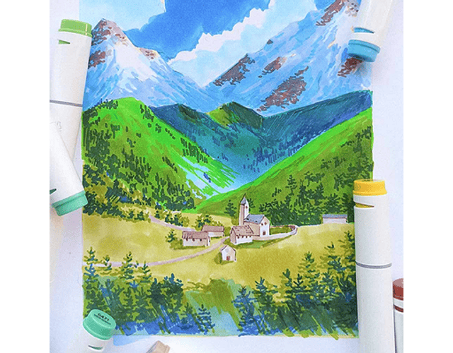 OHUHU 80 MARCADORES DE ALCOHOL + 1 BLENDER FINA & BISELADA