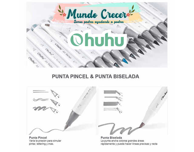 OHUHU 36 MARCADORES DE ALCOHOL GRISES + 1 BLENDER. PINCEL&BISELADA