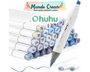 OHUHU 36 MARCADORES DE ALCOHOL GRISES + 1 BLENDER. PINCEL&BISELADA