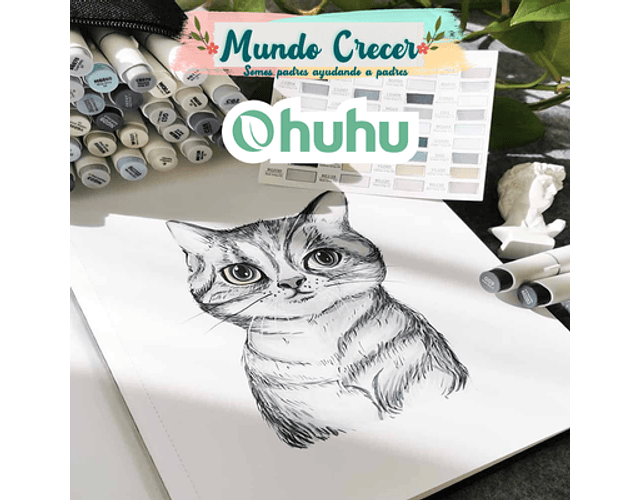 OHUHU 36 MARCADORES DE ALCOHOL GRISES + 1 BLENDER. PINCEL&BISELADA