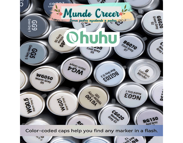 OHUHU 36 MARCADORES DE ALCOHOL GRISES + 1 BLENDER. PINCEL&BISELADA