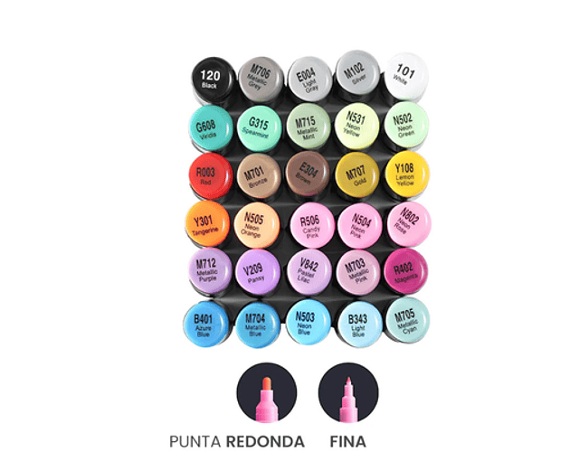 OHUHU 30 MARCADORES ACRÍLICOS PUNTA FINA Y REDONDA