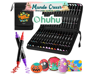 OHUHU 30 MARCADORES ACRÍLICOS PUNTA FINA Y REDONDA