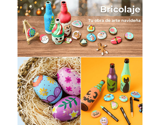 OHUHU 30 MARCADORES ACRÍLICOS PUNTA FINA Y REDONDA