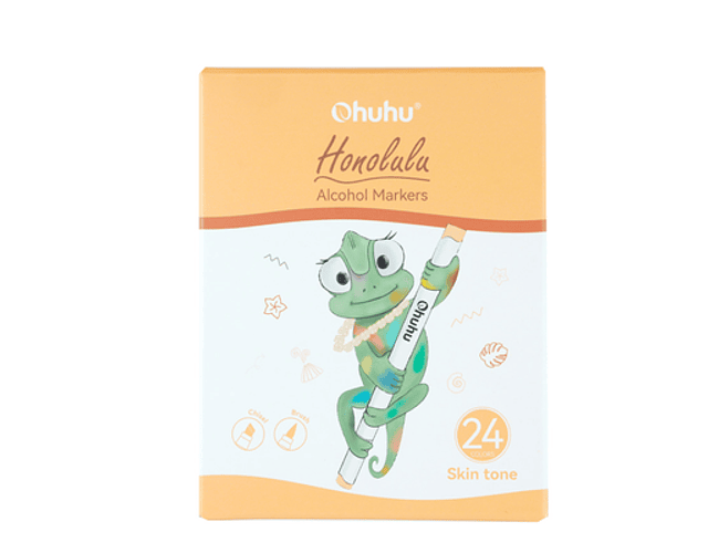 OHUHU 24 MARCADORES DE ALCOHOL PIEL + 1 BLENDER PINCEL & BISELADA