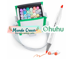 OHUHU 24 MARCADORES DE ALCOHOL + 1 BLENDER PINCEL&BISELADA