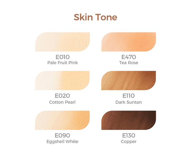 OHUHU HONOLULU MARCADORES BASE ALCOHOL DE DOBLE PUNTA 6 COLORES PIEL