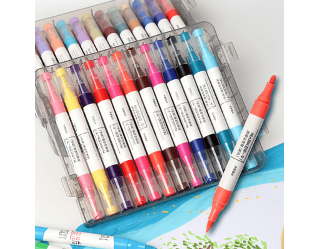 MARCADORES DE ACRILICO MIYA (DOBLE PUNTA) 36 UNDS