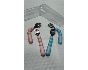 Cubiertos Metalicos Flexibles Con Cajita 