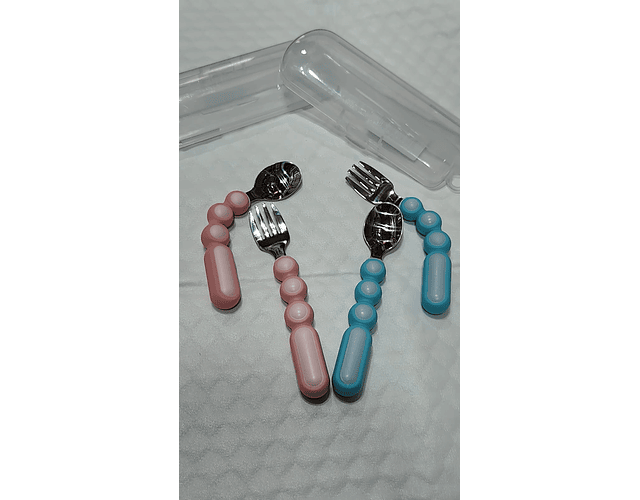 Cubiertos Metalicos Flexibles Con Cajita 