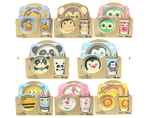 Set De EcoBambu Platos- Cubiertos - Vaso