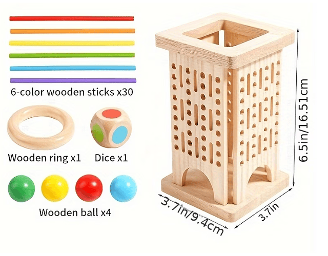 Juguete Torre Palitos De Madera
