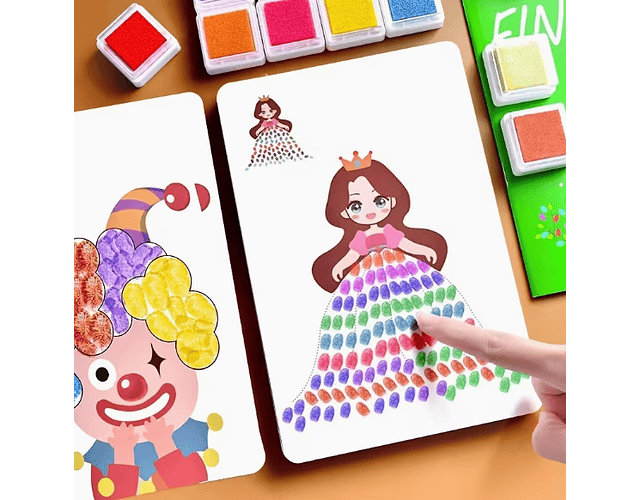 Kit De Pintura Deditos Lavables 