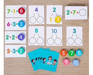 Tarjetas de Aprendizaje de Matemáticas de Madera para la Descomposición de Números