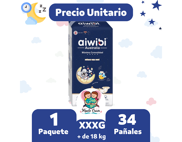 Pañal Aiwibi Dulce Noche XXXG 32 uds