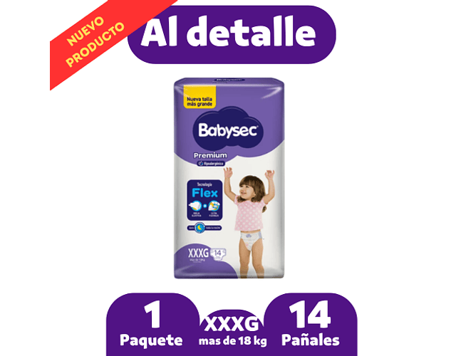 Babysec Premium XXXG 14 pañales