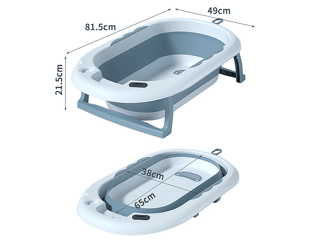 Bañera Plegable Con Termometro Y Jarrito