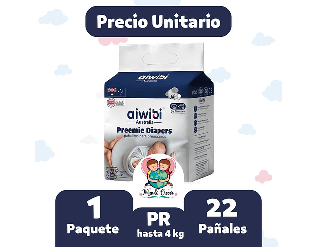 Aiwibi Prematuro 22 pañales