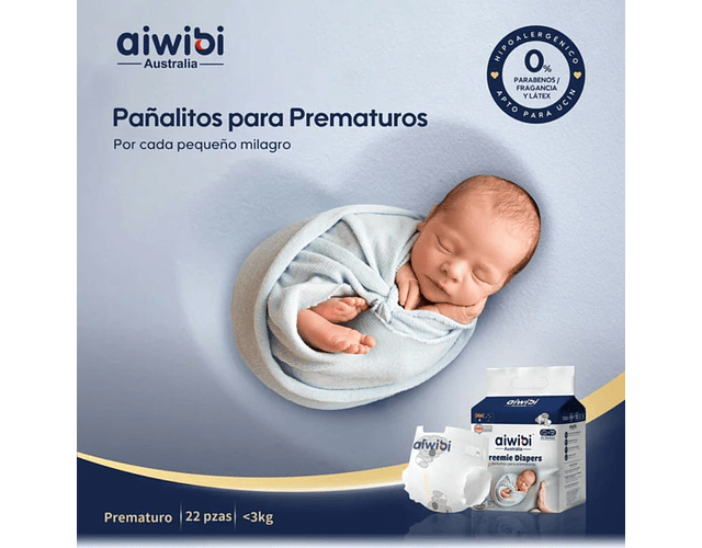 Aiwibi Prematuro 22 pañales