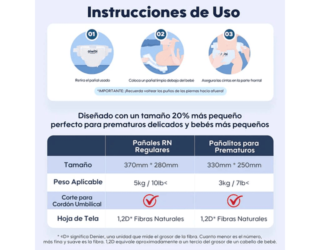 Aiwibi Prematuro 22 pañales