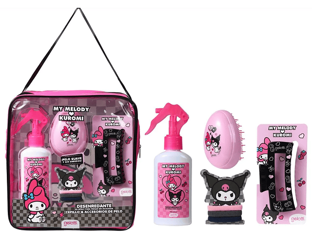 desenredante 140 ml + cepillo + clip + ligas HFYF