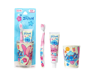 Blister + vaso + cepllo + pasta de dientes 50 grs stich