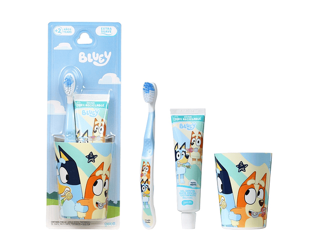 Blister + vaso + cepllo + pasta de dientes 50 grs stich