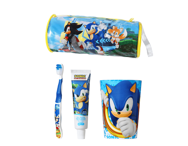 Cilindro + vaso + cepillo + pasta de dientes 50 grs sonic