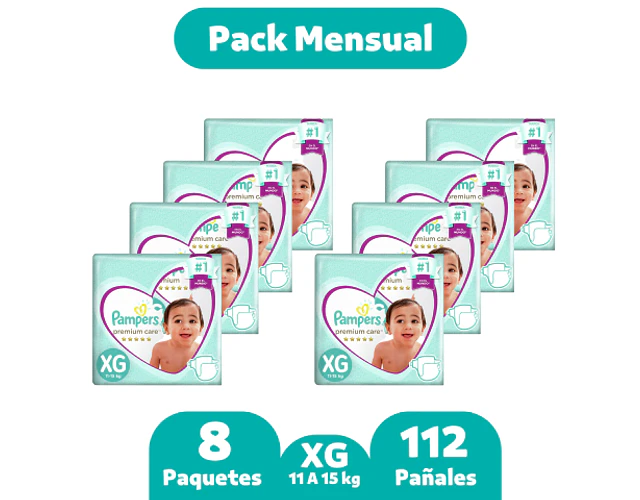 Pampers Premium Care XG 112 pañales
