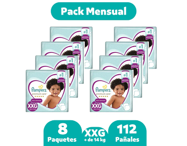 Pampers Premium Care XXG 112 pañales