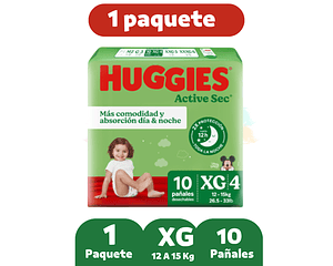 Huggies Active Sec XG 10 Pañales