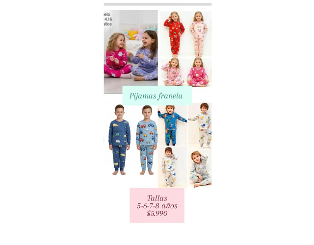 Pijama Franela 5-6-7-8 Años