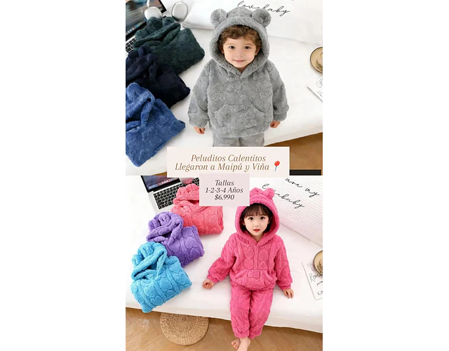 Buzo Peludo 1-2-3-4 Años
