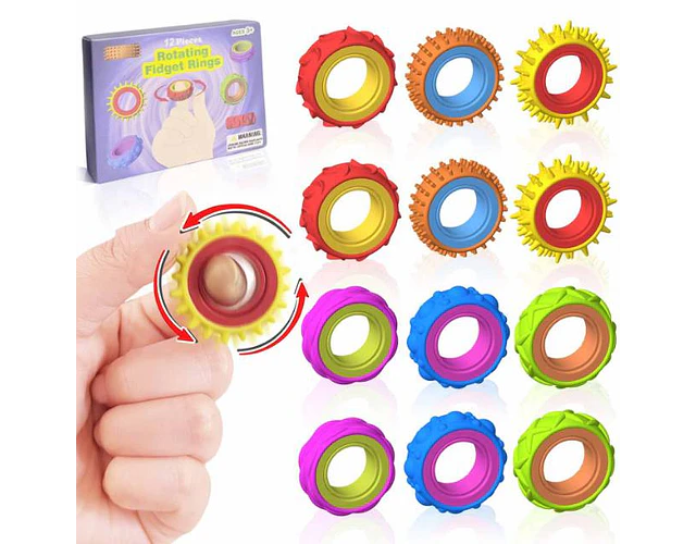 Anillos Sensoriales con texturas 6 uds