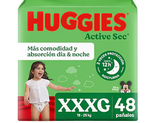Huggies Active Sec XXXG 48 pañales