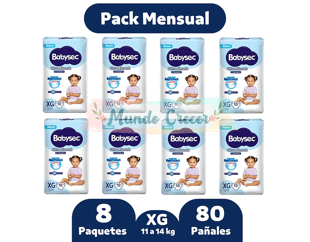 Babysec Ultra Absorb XG 80 Pañales