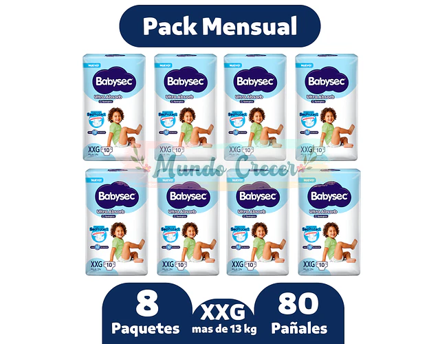 Babysec Ultra Absorb XXG 80 Pañales