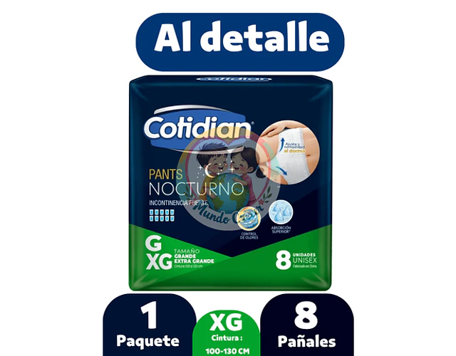 Cotidian Pants Nocturno G_XG 8 Pañales