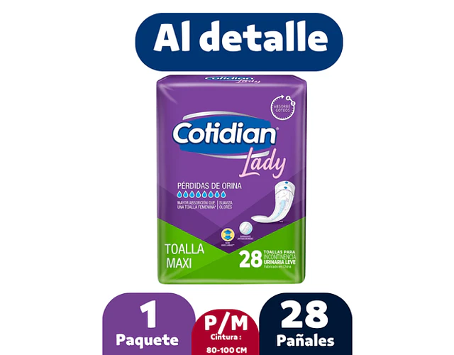 Toalla MaxI Cotidian Lady 28 Unidades 