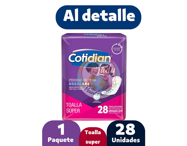 Toalla Super Cotidian Lady 28 Unidades 