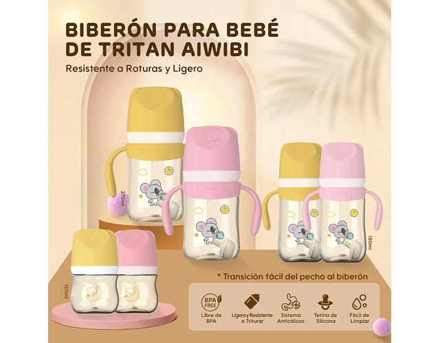 Mamadera Aiwibi Anticolicos para bebés 270 ml
