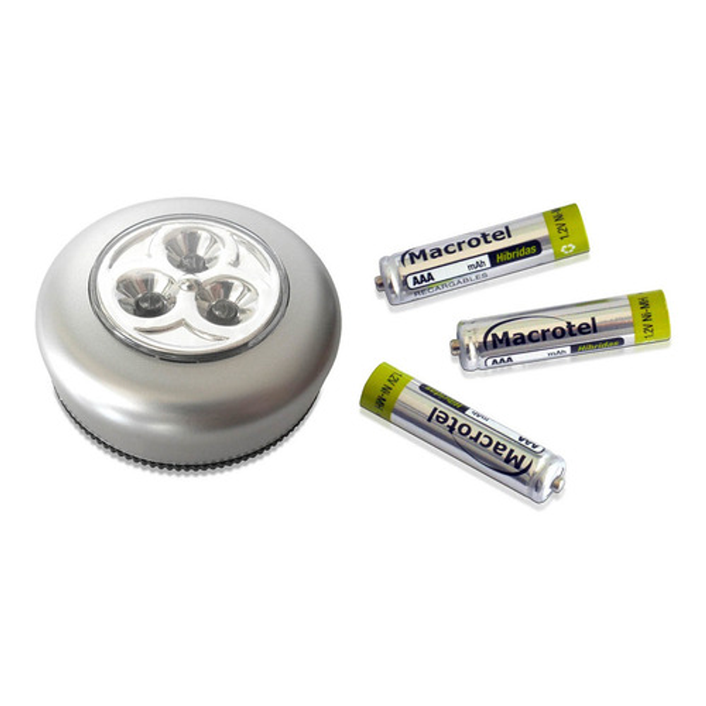 Luz De Toque Led Pack De 3 Macrotel Gris