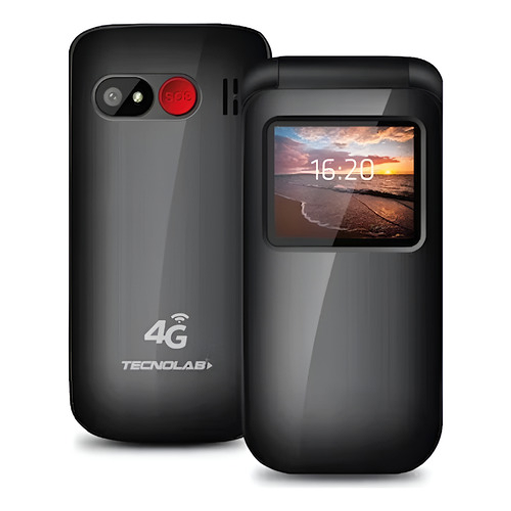 Teléfono Senior Tecnolab 4g Adulto Mayor Almeja Negrotl456bk