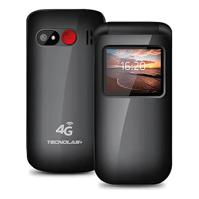 Teléfono Senior Tecnolab 4g Adulto Mayor Almeja Negrotl456bk