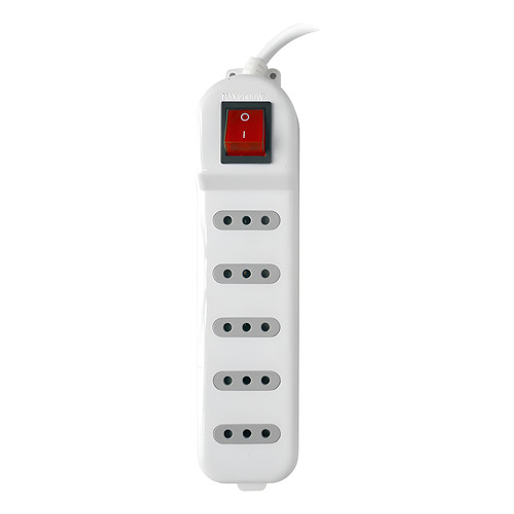 Alargador Zapatilla 5mts Switch Macrotel 5 Posiciones Blanco