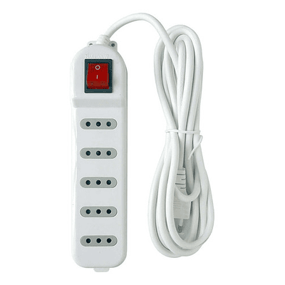 Alargador Zapatilla 5mts Switch Macrotel 5 Posiciones Blanco